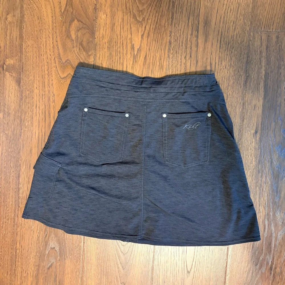 Kuhl Skort‎ Women Small Gorpcore Charcoal Gray Hiking Outdoor Athletic Pockets